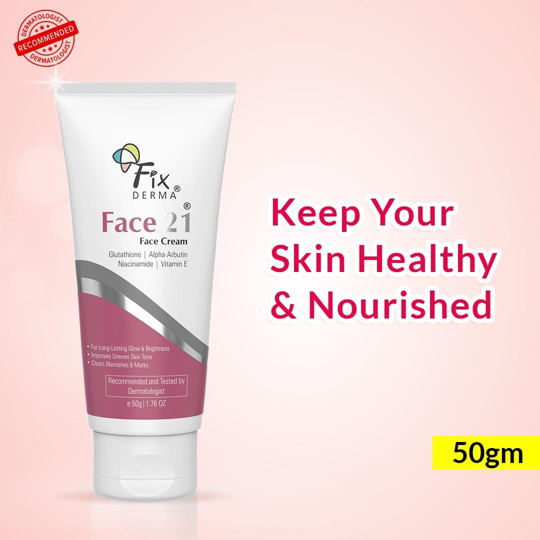 Fixderma Face 21 Cream 50gm, 2% Niacinamide + Alpha Arbutin, Anti