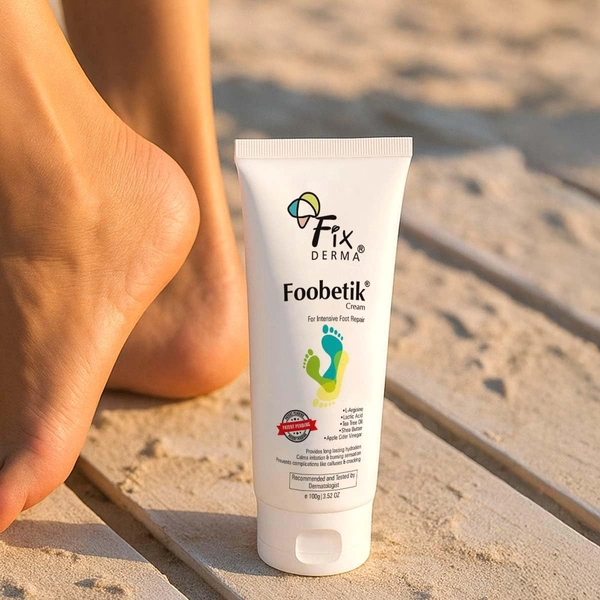 Fixderma Foobetik Foot Cream 100gFoot Care Cream for Diabetic Feet | Repairs Dry, Cracked Heels & Calloused Skin | Moisturizes, Softens & Soothes Dry Rough Feet | Paraben Free