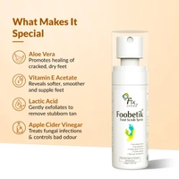 Fixderma Foobetik Foot Scrub Spray 50ml | 30 Sec Foot Facial Spray with Lactic Acid | Removes Dead Skin & Callus | Heel Softening Instant Smooth Feet SprayFoot Care for Men & Women