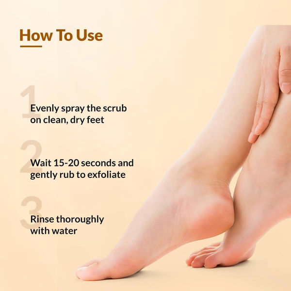 Fixderma Foobetik Foot Scrub Spray 50ml | 30 Sec Foot Facial Spray with Lactic Acid | Removes Dead Skin & Callus | Heel Softening Instant Smooth Feet SprayFoot Care for Men & Women