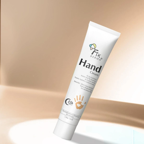 Fixderma Hand Cream 30g | Hand Moisturizer for Dry, Rough & Itchy Hands | Cocoa Butter Nourishing Hand Cream | Soft, Smooth, Hydrated Hands for Women & Men | Suitable for All Skin Types