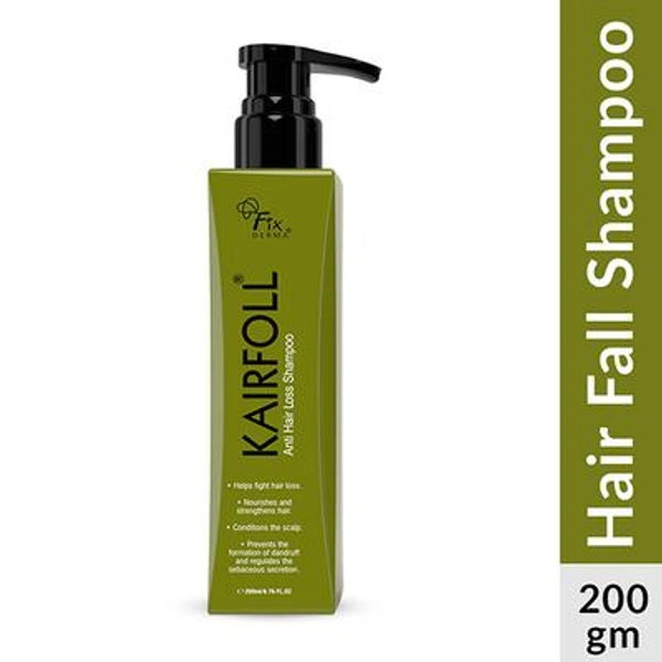 Fixderma Kairfoll Anti Hair Loss Shampoo 200ml | Strengthens Hair Roots | Reduces Hair Fall & Breakage | Improves Density & Hair Strength | Unisex Hair Cleanser