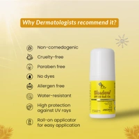 Fixderma Shadow Sunscreen SPF 50 Roll On 30gm PA+++ | Transparent Lightweight Sunscreen | Broad Spectrum UVA & UVB Protection | Water Resistant | Safe for Sensitive Skin