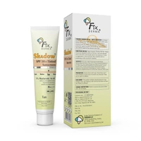 Fixderma Shadow Tinted Sunscreen 30gm Tan SPF 50 PA+++ with 1% Hyaluronic Acid & Vitamin E | Brightening Tinted Sunscreen | Lightweight | No White Cast | UVA/UVB Protection