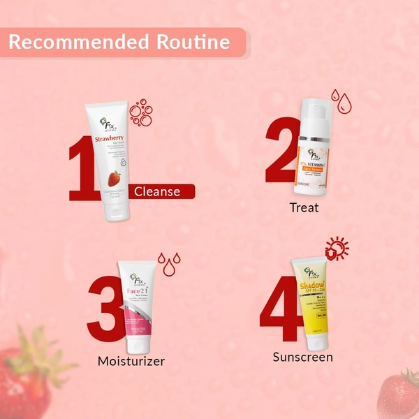 Fixderma Strawberry Face Wash 75g for men & women with Vitamin E & Strawberry Extract | Deep Cleansing Face Wash for Oily & All Skin Types | Refreshing, Hydrating & Gentle Cleanser