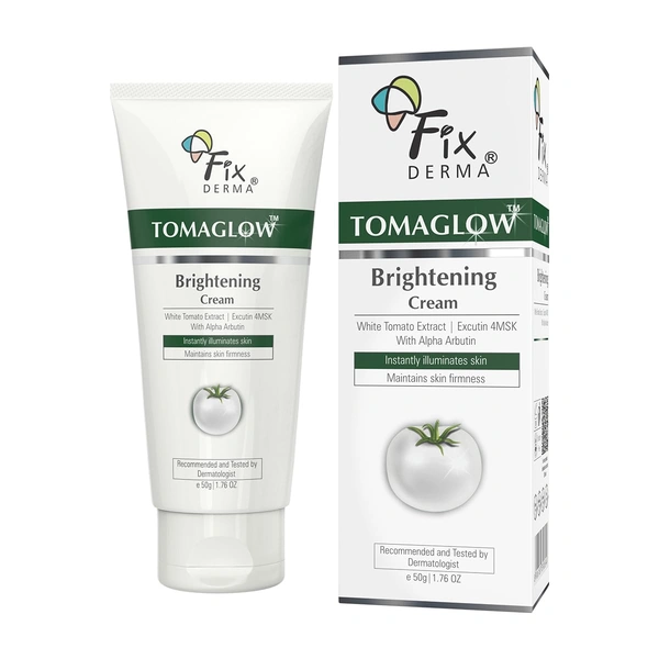 Fixderma Tomaglow Brightening Face Cream For 50g Men & Women with White Tomato Extract, Excutin 4MSK, 2% Alpha Arbutin & 4% Niacinamide | Lightens Dark Spots & Illuminates Skin