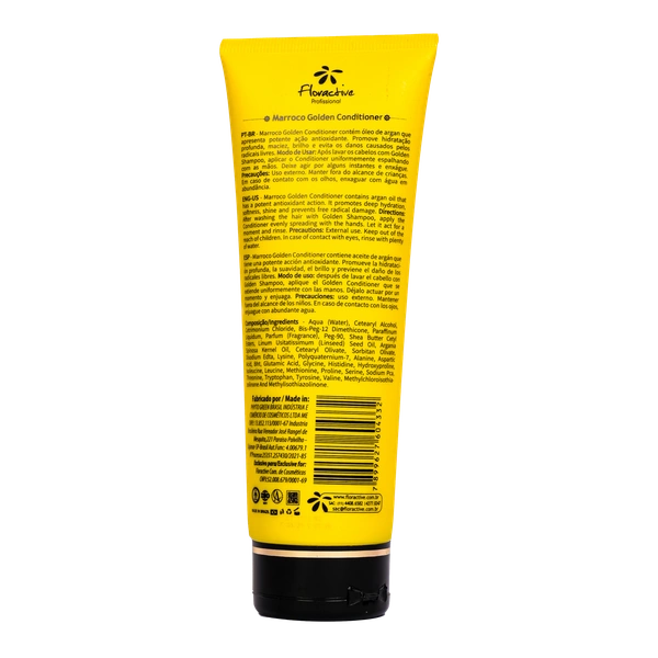 Floractive Professional Morocco Golden Conditioner 250ml | Deep Hydration | Frizz Control & Nourishment | Argan Oil for Sof | Shiny & Healthy Hair