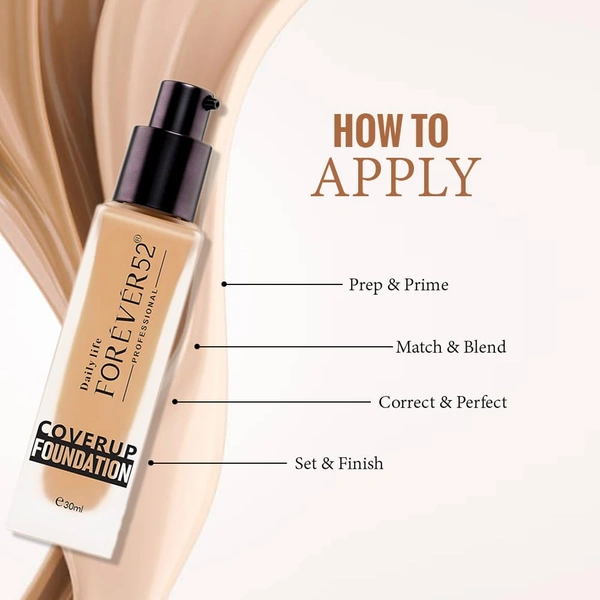 Forever52 Forever 52 Daily Life Coverup Foundation | For deeper skin tones | Long-Lasting | Natural Matte Finish | Full Coverage Liquid Foundation | Lightweight Formula ( Cola - 30.2, 30ml )