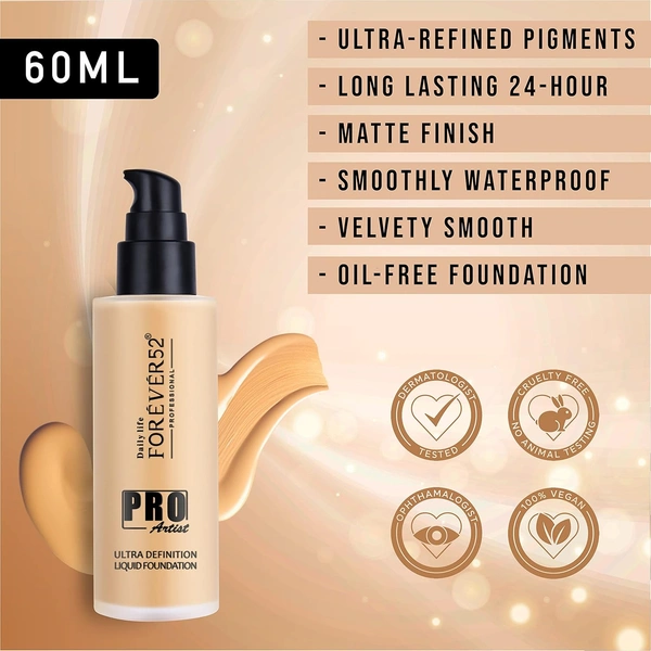 Forever52 Forever 52 Daily Life Pro Artist Ultra Definition Liquid Foundation , 60ml | Full Coverage, Lightweight, Long-Lasting | Waterproof | Matte Finish | Peanut-10