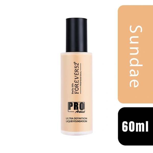 Forever52 Forever 52 Daily Life Pro Artist Ultra Definition Liquid Foundation , 60ml | Full Coverage Matte Finish | Long Lasting | Lightweight Hydrating Formula | Waterproof | Sundae-06