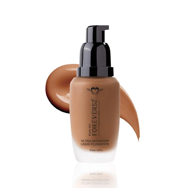 Forever52 Forever 52 Daily Life Ultra Definition Liquid Foundation, 30ml | Buildable Coverage | Long Lasting | Weightless Creamy Foundation | Matte Full Coverage | Dark Shade | Brownie-03