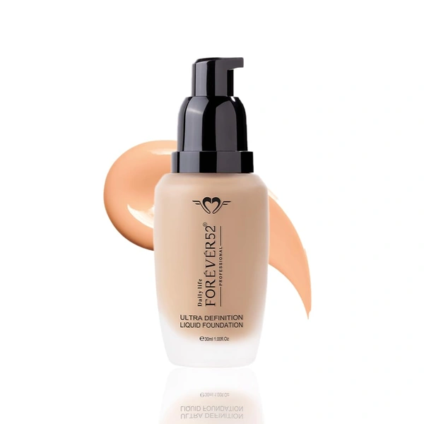 Forever52 Forever 52 Daily Life Ultra Definition Liquid Foundation , 30ml | Flawless, Lightweight Coverage for Medium to Deep Skin Tones | Long Lasting | Creamy Foundation | Honey-14