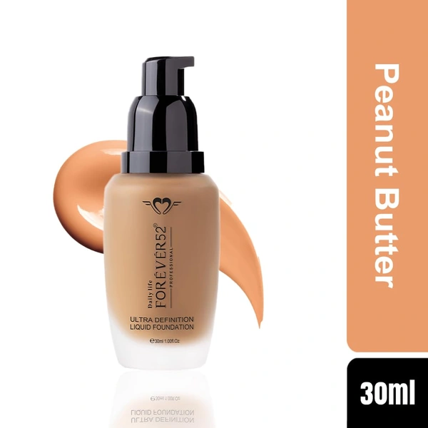Forever52 Forever 52 Daily Life Ultra Definition Liquid Foundation , 30ml | Lightweight, Flawless Coverage for Deep Skin Tones | Long lasting formula | Creamy Foundation | Peanut Butter-16