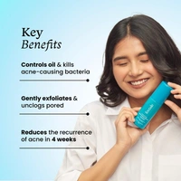 Foxtale Acne Control Cleanser 100ml | With 2% Salicylic Acid + Hyaluronic Acid + Niacinamide | Prevent Breakouts | Controls Oil & Kills Acne Causing Bacteria | Boost Hydrates | Gently Exfoliates | For Oily & Acne Prone Skin