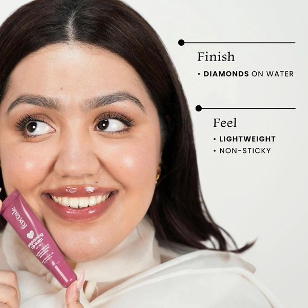 Foxtale Brightening SPF30 Lip Balm - 12g | with Peptides, Vitamin C & Hyaluronic Acid | Reduces Pigmentation | Brightens Lips | Prevents Chapped Lips |Protects with SPF 30 | Smooth & Soft Lips | Shade - Light Mauve Glaze