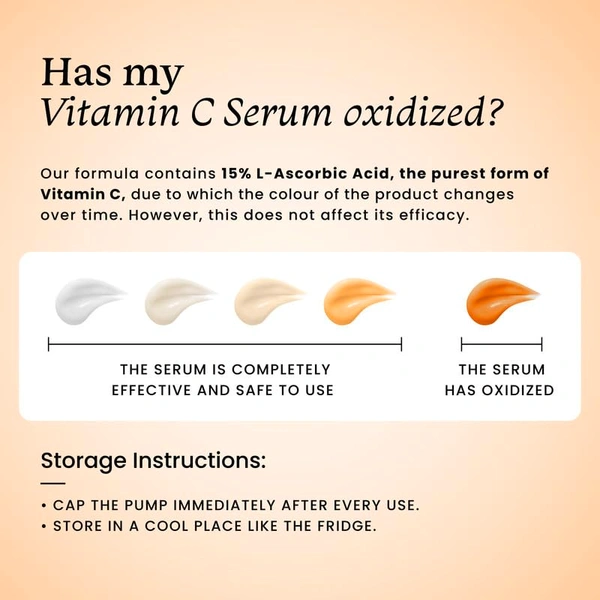Foxtale Brightening Vitamin C Face Serum - 30ml  | 15% L-Ascorbic Acid) + Vitamin E |  Reduced Dark Spots | Balance Uneven Skin Tones | Moisturizing Serum | Fades Pigmentation | All Skin Types