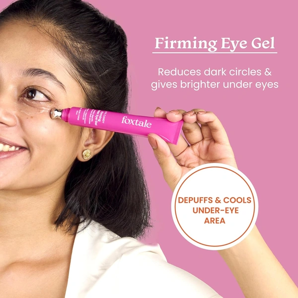 Foxtale Firming Eye Gel - 20ml | with Peptides, Algae, Provitamin B5 | Fades Dark Circles | Reduce Fine Lines | Hydrating Eye Gel | Youthful Eyes | For All Skin Types