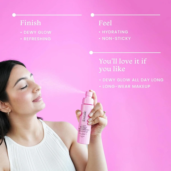 Foxtale Multivitamin Glow Toner & Makeup Setting Spray - 150ml | with Vitamin C + Provitamin B5 + Niacinamide | Hydrates & Brighten Skin | Long-Lasting Glow | Non-Sticky | Alcohol-Free | For All Skin Types