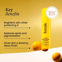 Foxtale Niacinamide Dewy Sunscreen - 50ml | SPF 70 Pa++++ | Prevent Tanning | No White Cast | Non-Sticky | Reduce Spots & Pigmentation | Broad-Spectrum Sunscreen | for Normal To Dry Skin