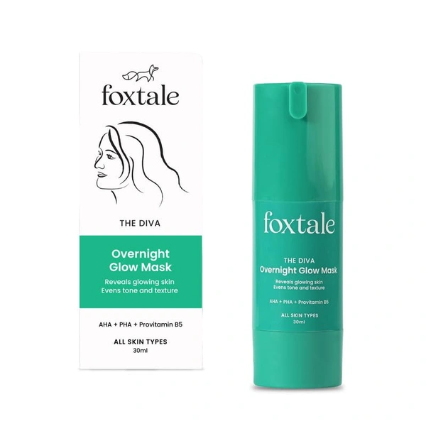 Foxtale Overnight Glow Mask 30ml | Salon like Brightening Facial Overnight | Night Mask for Glowing Skin | Reduces Blackheads, Whiteheads | Minimize Appearance of Pores | For All Skin Types