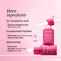 Foxtale Spot Reduction Serum - 30ml | With 3% Tranexamic Acid , Encapsulated Peptides , Niacinamide | Reduces Marks, Dark Spots & Hyperpigmentation | Evens Out Skin Tone | Keeps Skin Hydrates | For All Skin Types