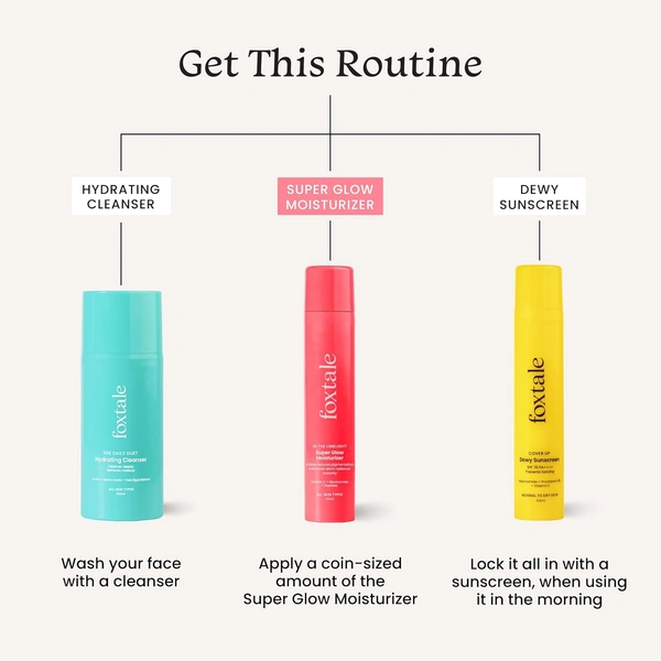 Foxtale Vitamin C Super Glow Moisturizer - 50ml | with Niacinamide & Peptides | Reduces Pigmentation & Dark Spots | Brightens Skin | Hydrating Skincare | for All Skin Types
