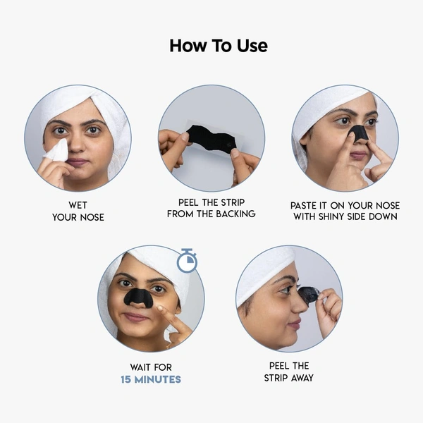 Furr by pee safe FURR by Pee Safe Blackhead Remover Bamboo Charcoal Nose Strips - Pack of 6 | With Aloe Vera & Tea Tree Oil | Deep Cleansing Pore Strips for Blackheads, Whiteheads, Dirt & Oil Removal