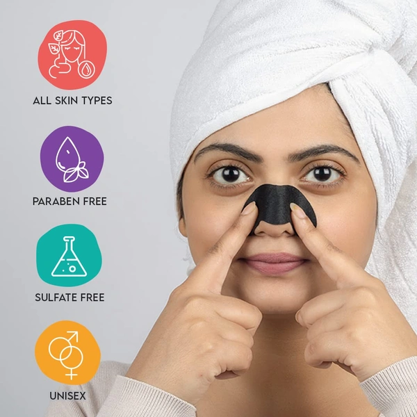Furr Charcoal Nose Strips (3 Pack) | Blackhead & Oil Removal | Enriched with Aloe Vera & Tea Tree Oil | Deep Pore Cleansing | Gentle on Skin |