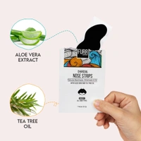 Furr Charcoal Nose Strips (3 Pack) | Blackhead & Oil Removal | Enriched with Aloe Vera & Tea Tree Oil | Deep Pore Cleansing | Gentle on Skin |