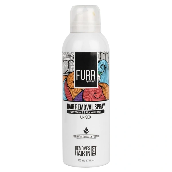 Furr Hair Removal Spray 200ml| Enriched with Vitamin E & Aloe Vera Extract | Gentle, Smooth & Effective Hair Removal for Sensitive Skin