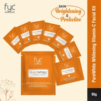 Fyc Professional Pure White Vitamin C Facial Kit 95g| 5-Step Brightening & Hydrating Facial Treatment |  Glowing, Radiant & Even-Toned Skin | Salon-Quality Facial for All Skin Types | Vitamin-C Boost