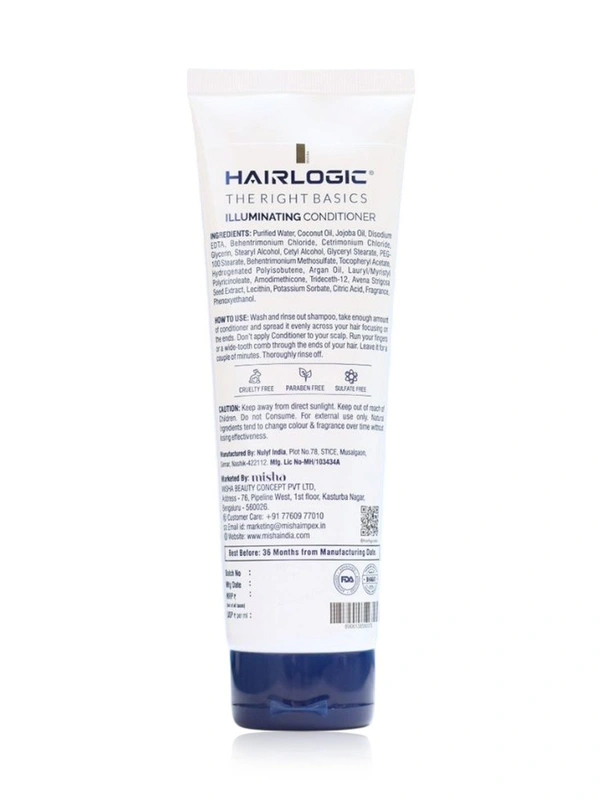 Hair Logic Illuminating Conditioner 250 ml | Shine-Boosting Formula for Normal Hair | Sulfate-Free & Frizz Control | Nourishes & Softens | Ideal for Daily Use