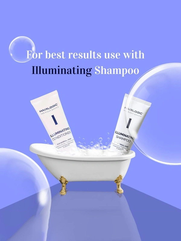 Hair Logic Illuminating Conditioner 250 ml | Shine-Boosting Formula for Normal Hair | Sulfate-Free & Frizz Control | Nourishes & Softens | Ideal for Daily Use