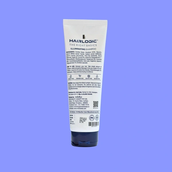Hair Logic Illuminating Sampoo 250 ml | Shine-Boosting Formula for Normal Hair | Sulfate-Free & Frizz Control | Nourishes & Softens | Ideal for Daily Use