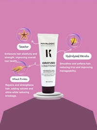 Hair Logic Kerafused Conditioner 250 ml with Wheat Protein | Hydrolyzed Keratin & Seastar Collagen | Smooth, Shiny & Frizz-Free, Straight | Strong & Nourished Hair