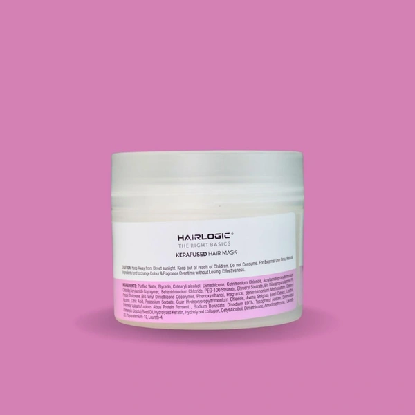 Hair Logic Kerafused Hair Mask 200g | Smooth, Shiny & Straight Hair | Enriched with Wheat Protein, Hydrolyzed Keratin & Seastar Collagen | Deep Repair & Frizz Control