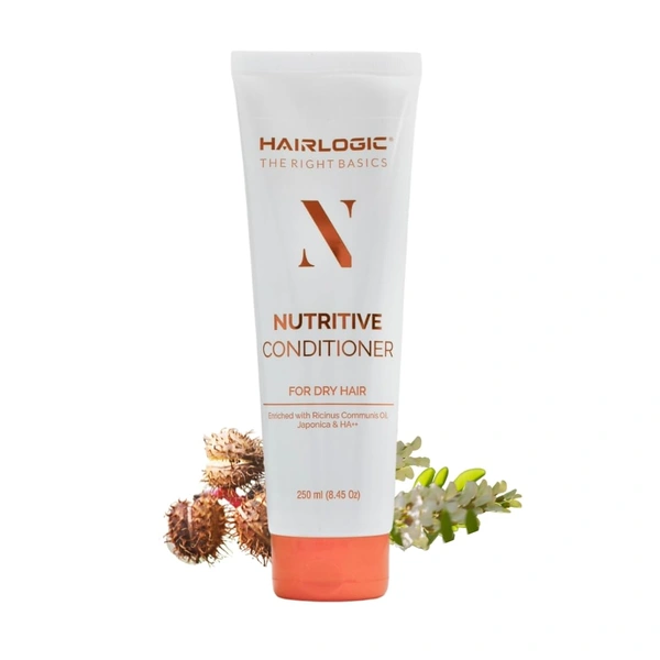 Hair Logic Nutritive Conditioner 250ml with Ricinus Communis Oil | Japonica Extract & HA++ | Deep Nourishment & Moisture | Shine & Frizz-Free Dry Hair