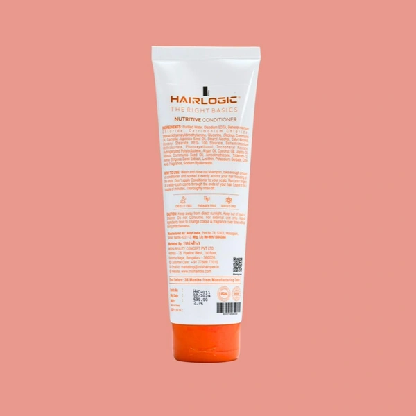 Hair Logic Nutritive Conditioner 250ml with Ricinus Communis Oil | Japonica Extract & HA++ | Deep Nourishment & Moisture | Shine & Frizz-Free Dry Hair
