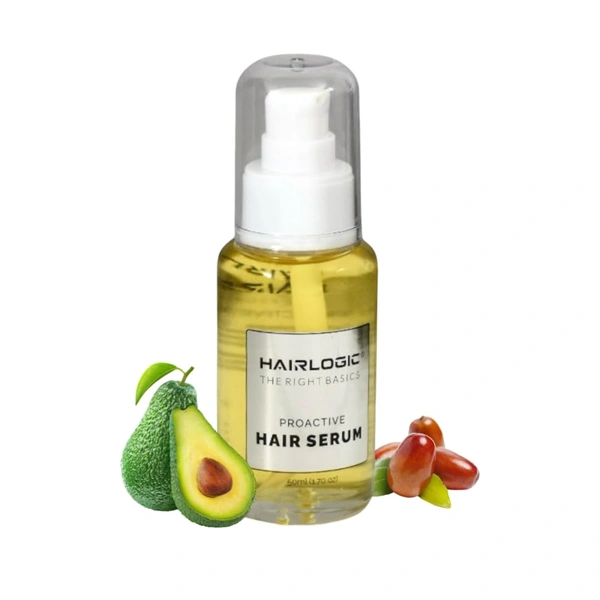 Hair Logic Proactive Hair Serum 50ml | Nourishes, Strengthens & Adds Shine | Enriched with Jojoba, Moringa & Avocado Oils | Lightweight, Non-Greasy Formula