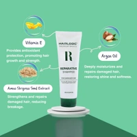 Hair Logic Reparative Sampoo 250ml with Vitamin E, Argan Oil & Avena Strigosa Seed Extract | Damaged, Dry & Chemically Treated Hair | Smoothens & Strengthens