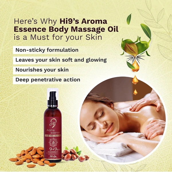 Hi9 Aroma Essence Body Massage Oil 200ml | Relaxing & Nourishing Aromatherapy