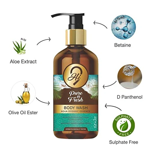 Hi9 Pure & Fresh Body Wash With Aloe Vera  for Moisturizing Refreshing & Soft Skin,300ml