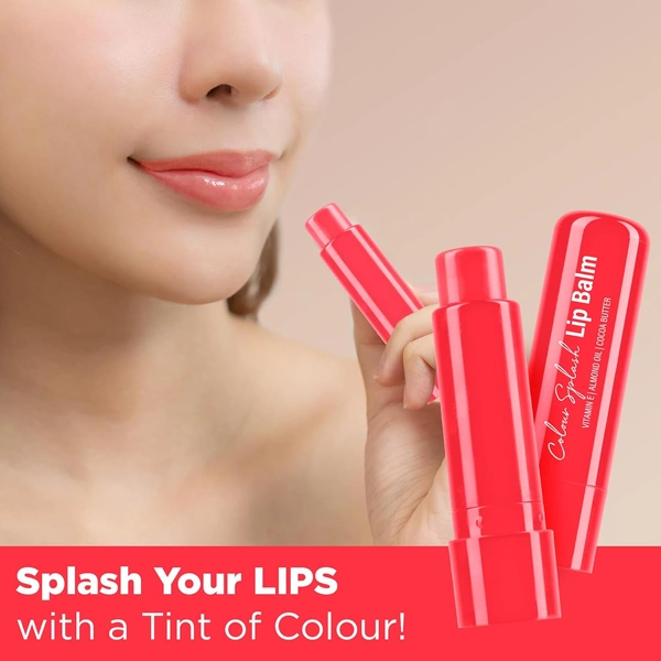 Hilary Rhoda Colour Splash Lip Balm (Apricot, 3g) - SPF 15 | Nourishing Lip Treatment with Vitamin E & Cocoa Butter for Soft | Hydrated Lips | Sun Protection & Apricot Flavor.