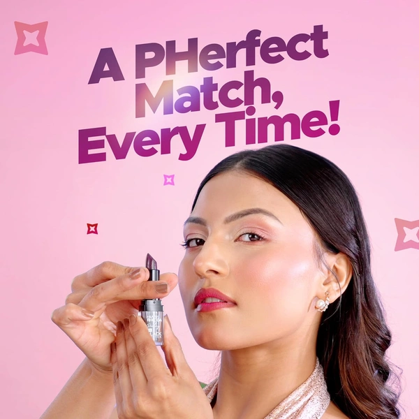 Hilary Rhoda Matte Hilary Rhoda Darling PH Black Lipstick | Long-Lasting, Moisturizing & Smudge-Proof | One-Swipe Magic Color-Changing Lipstick | Semi-Glossy Finish | Lightweight & Highly Pigmented