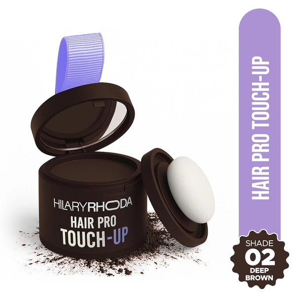 Hilary Rhoda Hair Pro Touch Up Deep Brown 3g | Instant Grey Roots & Bald Spot Coverage | Fuller, Denser Look | Matte, Sweat-Proof Finish | Highly Pigmented, Long-Lasting Powder