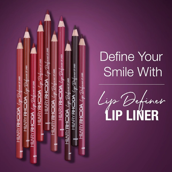 Hilary Rhoda T Hilary Rhoda Lip Definer Lip Liner Set of 10 1.2g Each | Smooth One Swipe Application | Long-Lasting & Smudge-Proof Formula | Matte Finish Multicolor Lip Pencil Set