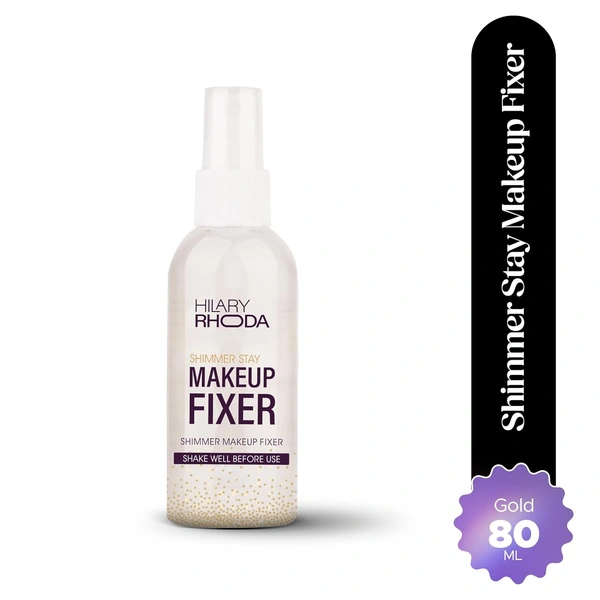 Hilary Rhoda T Hilary Rhoda Shimmer Stay Makeup Fixer 80ml Gold Shade 01 | Aloe Vera Infused Setting Spray | Long-Lasting Hold | Hydrating & Refreshing Mist | Vegan & Cruelty-Free