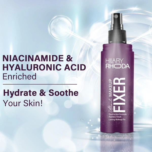 Hilary Rhoda Ultimate Makeup Fixer 100ML | Long-Lasting, Waterproof & Smudge-Proof | Enriched with Niacinamide & Hyaluronic Acid for Hydration & Skin Nourishment
