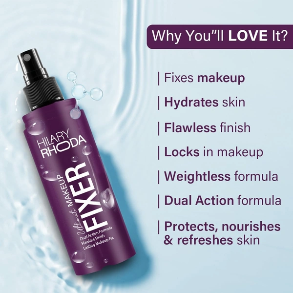 Hilary Rhoda Ultimate Makeup Fixer 100ML | Long-Lasting, Waterproof & Smudge-Proof | Enriched with Niacinamide & Hyaluronic Acid for Hydration & Skin Nourishment