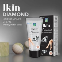 lkin Ikin Diamond Hair Removal Cream  Pack of 2 (60g Each) for Women | Dry Skin Formula | Bikini, Legs & Underarms |